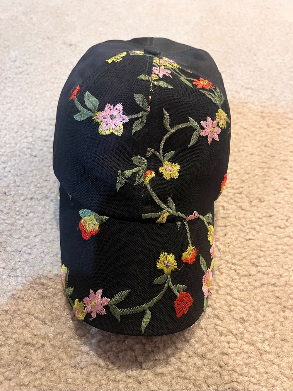 Torrid artsy Black Floral Embroidered Baseball Cap hat